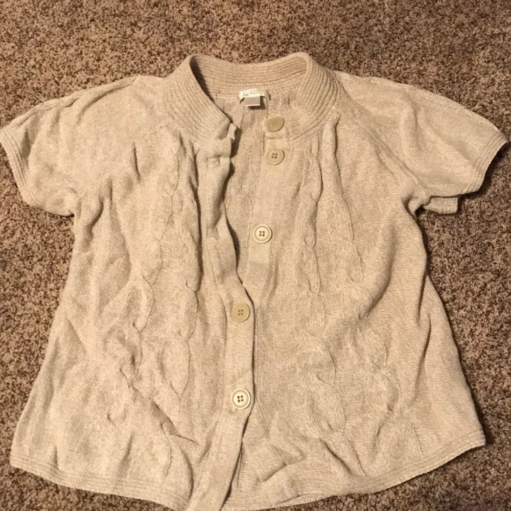 Short sleeve button up sweater
